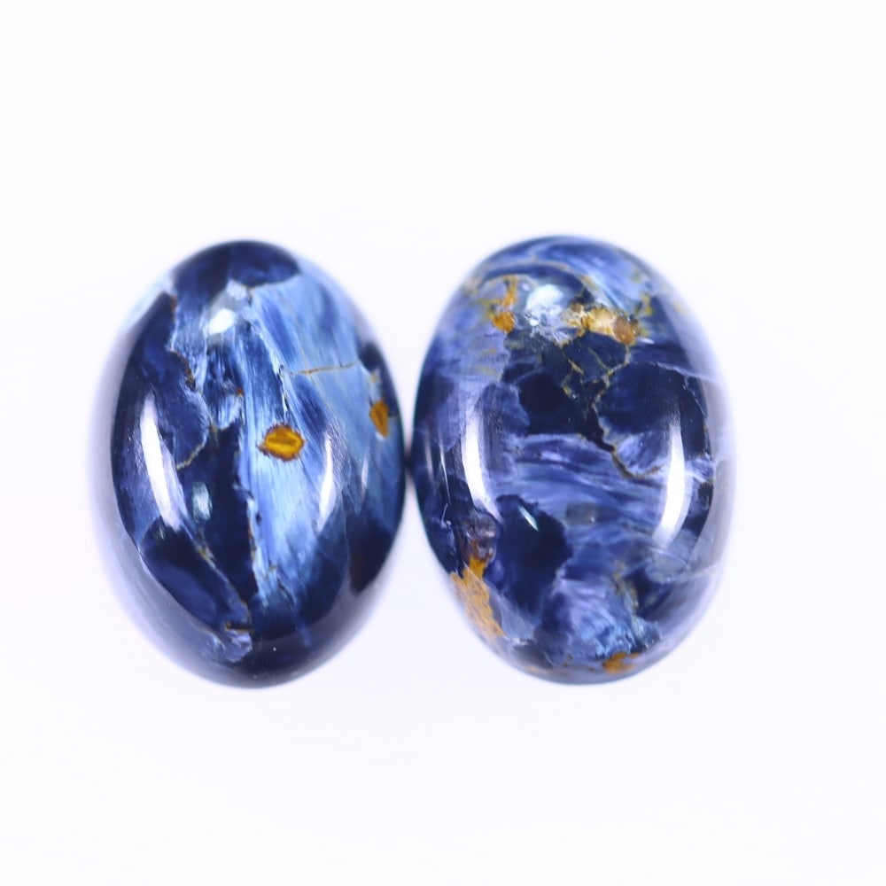 11.59Ct Pietersite Cabochon Pair - Gemstone Crystal - Oval Cabochon: Ksmith Jewels Global Welcome to our auction house, today auction brought to you by Ksmith Jewels Global based in Penang, Malaysia specialize in all kinds of opal and color gemstone both in manufacturi