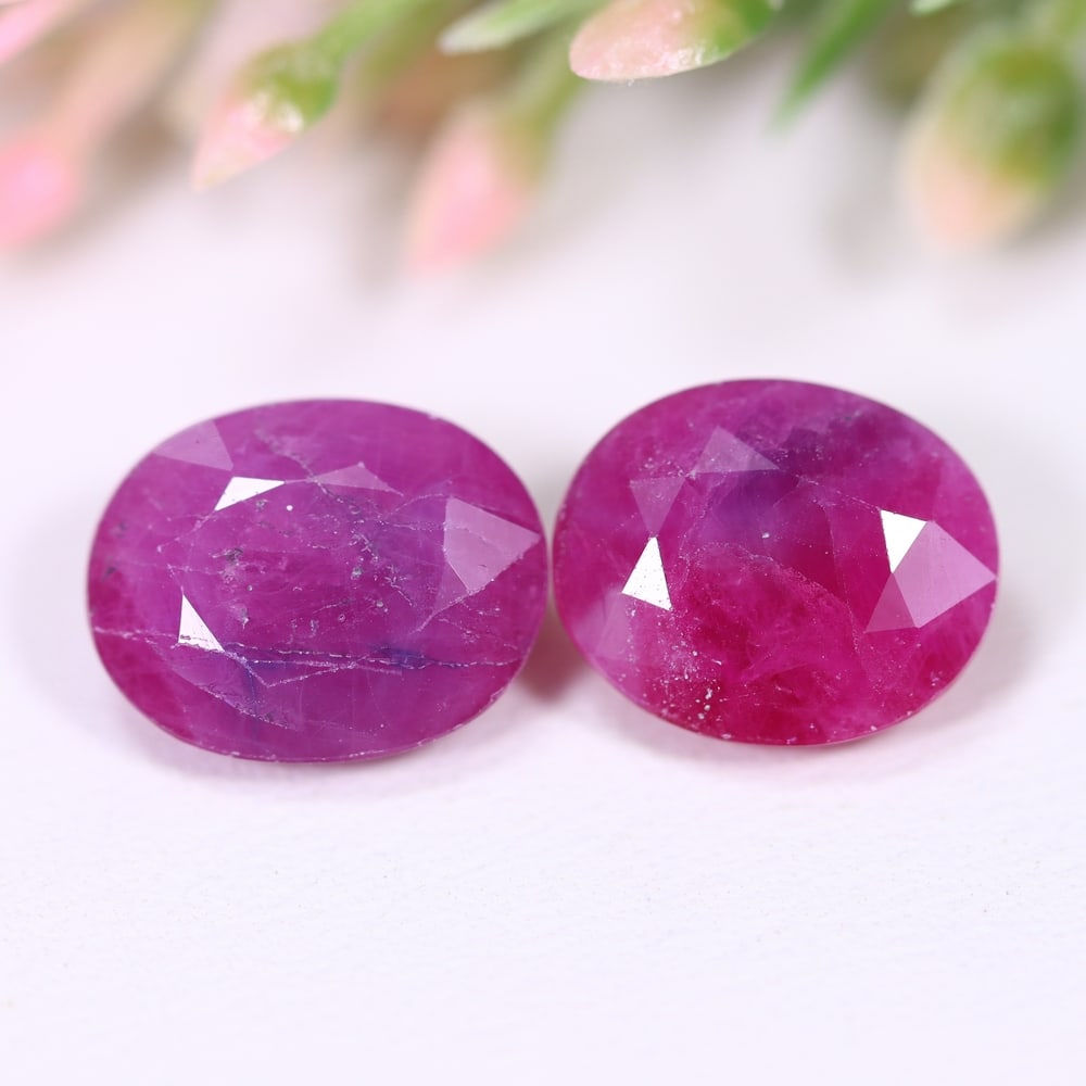 8.08Ct Red Ruby Set - Polished Faceted (1 of 2)