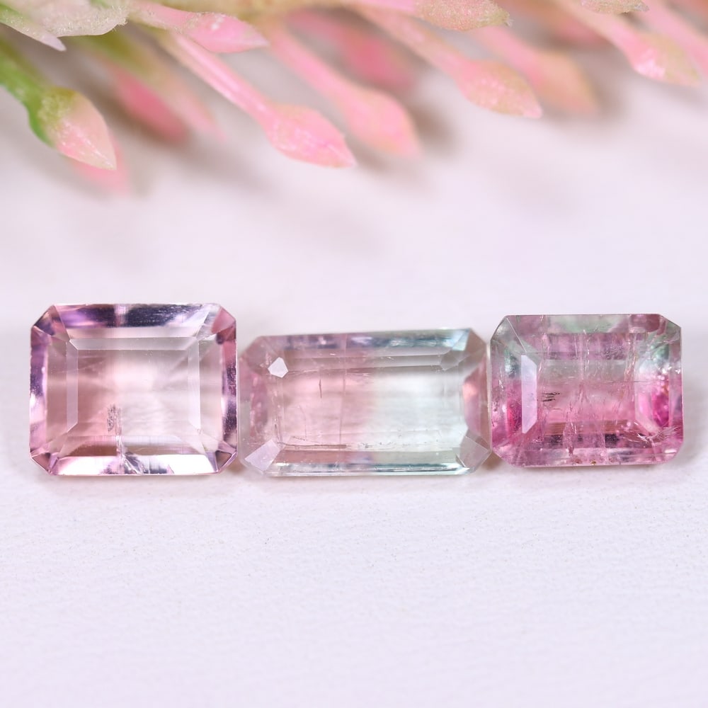 5.34cts Natural Watermelon Tourmaline Set - Bi-Colour Faceted Cut: Ksmith Jewels Global Welcome to our auction house, today auction brought to you by Ksmith Jewels Global based in Penang, Malaysia specialize in all kinds of opal and color gemstone both in manufacturi