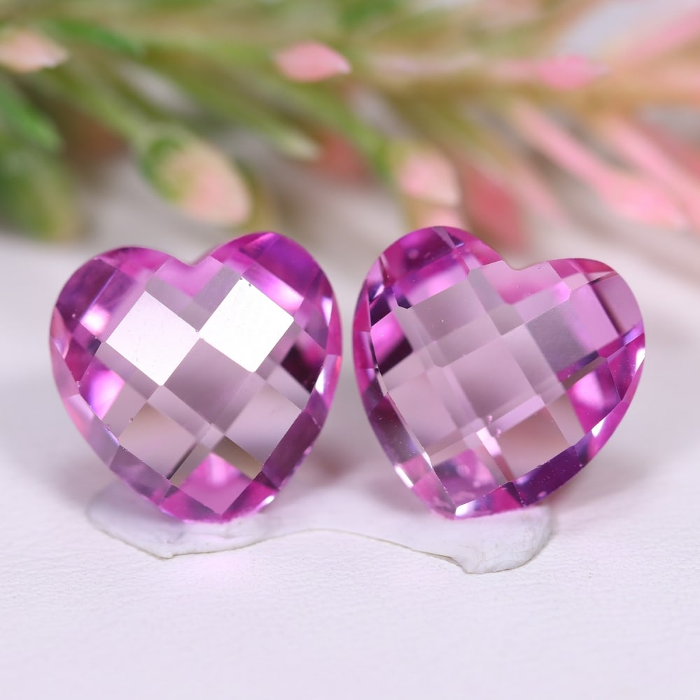 17.14Ct Special Cut Pink Topaz Pair - Polished Faceted (1 of 3)