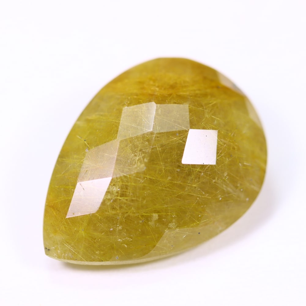26.21ct Golden Rutiled Quartz - Polished Faceted: Ksmith Jewels Global Welcome to our auction house, today auction brought to you by Ksmith Jewels Global based in Penang, Malaysia specialize in all kinds of opal and color gemstone both in manufacturi