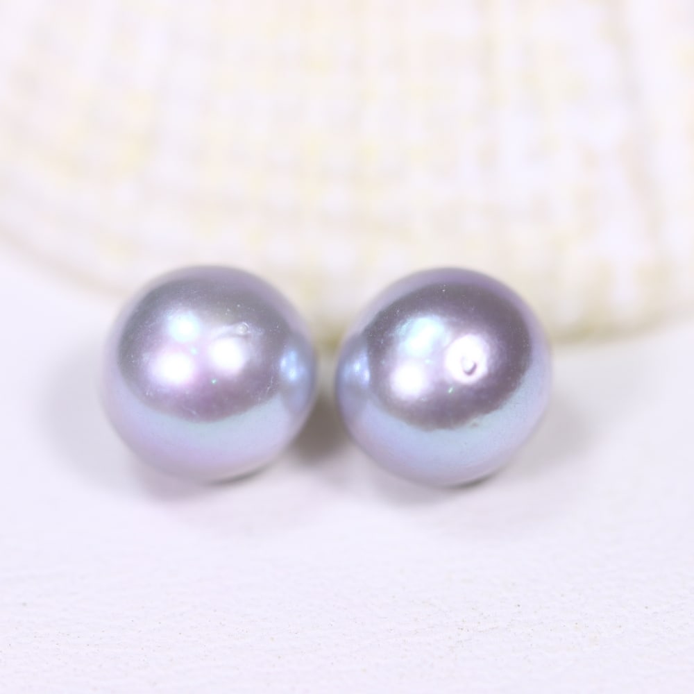 Pair of Pearl 6.5mm, 4.04cts Greyish Freshwater Pearl - No Hole Drill: Ksmith Jewels Global Welcome to our auction house, today auction brought to you by Ksmith Jewels Global based in Penang, Malaysia specialize in all kinds of opal and color gemstone both in manufacturi