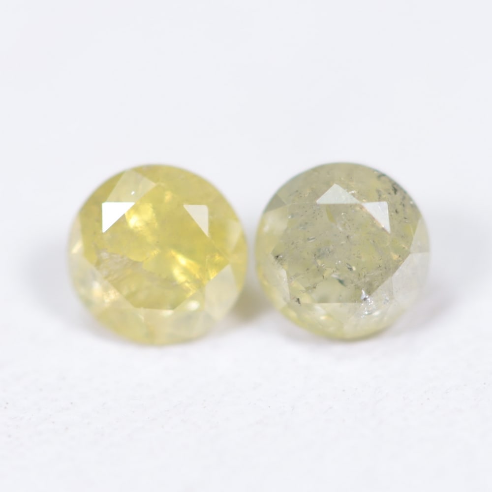0.86Ct Round Unheated Diamond Pair - Polished Faceted: Ksmith Jewels Global Welcome to our auction house, today auction brought to you by Ksmith Jewels Global based in Penang, Malaysia specialize in all kinds of opal and color gemstone both in manufacturi