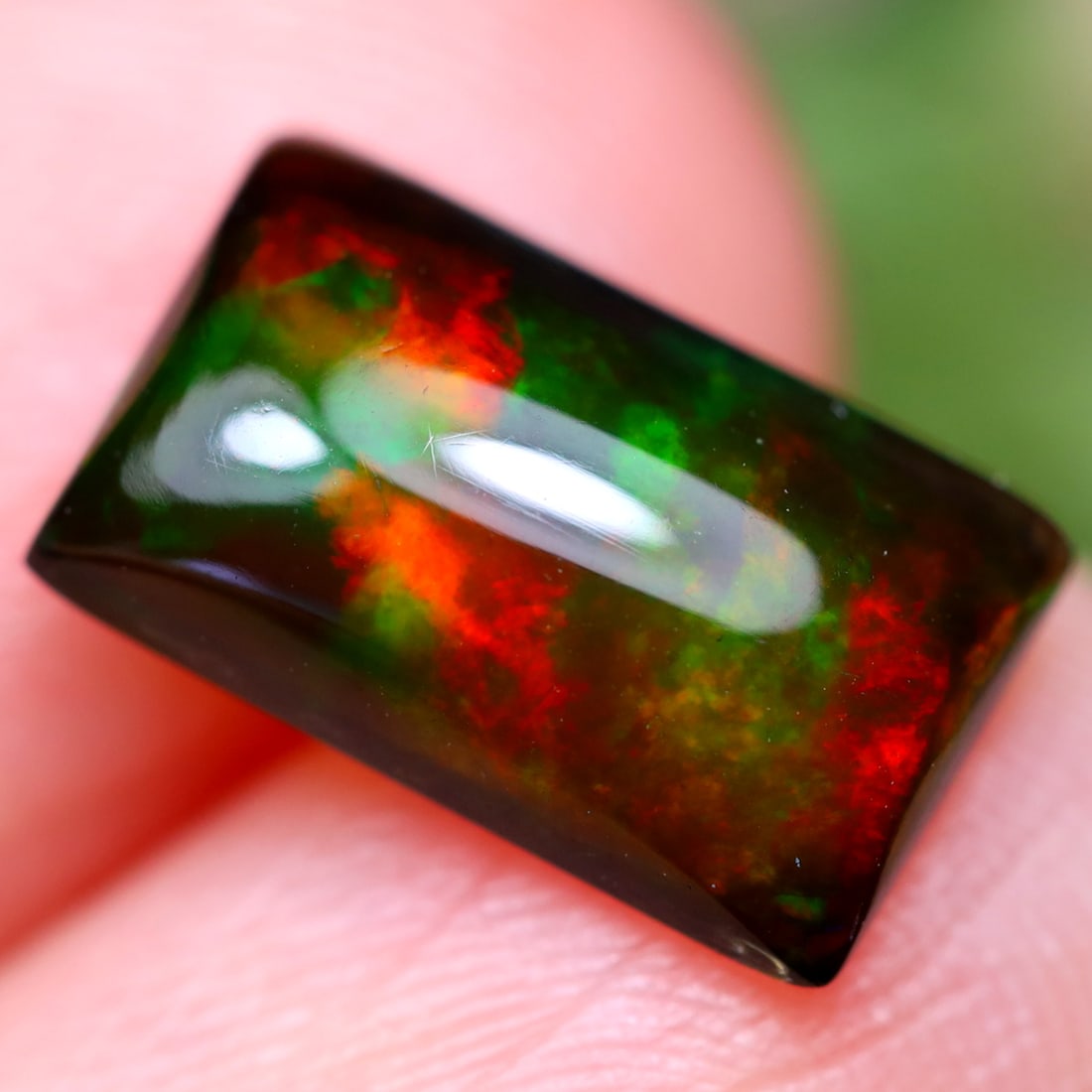 1.57Ct Natural Ethiopian Welo Smoked Opal - Ethiopian Opal - Rectangular Cabochon (1 of 4)