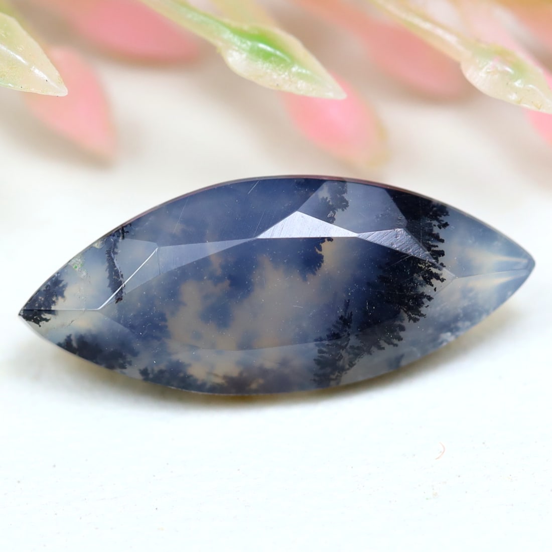 Dendrite Opal 2.24Ct Marquise Cut Natural Faceted Dendrite Opal: Ksmith Jewels Global Welcome to our auction house, today auction brought to you by Ksmith Jewels Global based in Penang, Malaysia specialize in all kinds of opal and color gemstone both in manufacturi