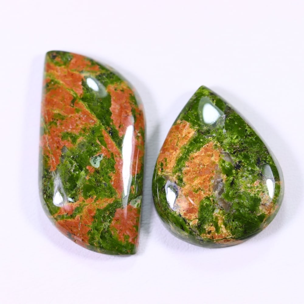 89Ct Unakite Cabochon Set - Polished - 28x22 mm Approx: Ksmith Jewels Global Welcome to our auction house, today auction brought to you by Ksmith Jewels Global based in Penang, Malaysia specialize in all kinds of opal and color gemstone both in manufacturi