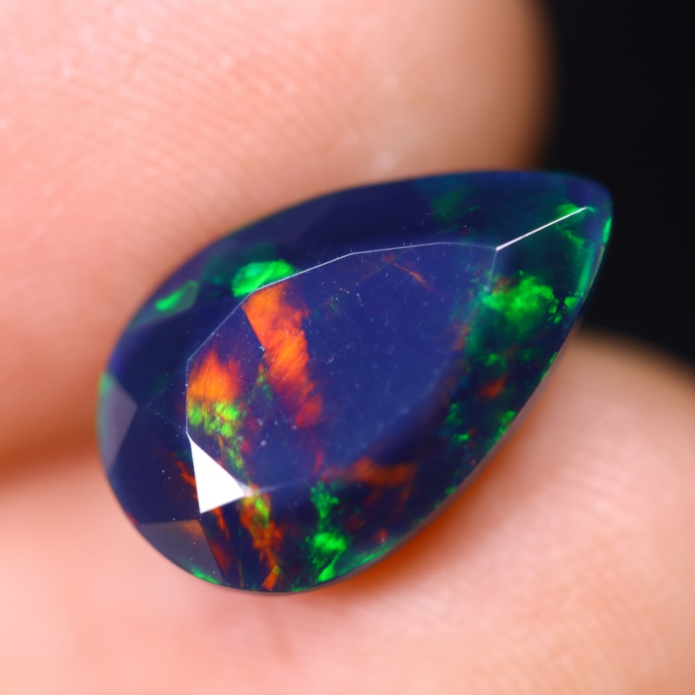 2.67Ct Welo Black Opal - Ethiopian Opal - Faceted Polished (1 of 6)