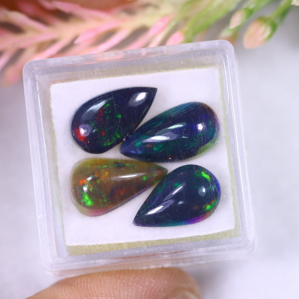 7.64Ct Welo Black Opal Polished Lot - Ethiopian Opal: Ksmith Jewels Global Welcome to our auction house, today auction brought to you by Ksmith Jewels Global based in Penang, Malaysia specialize in all kinds of opal and color gemstone both in manufacturi