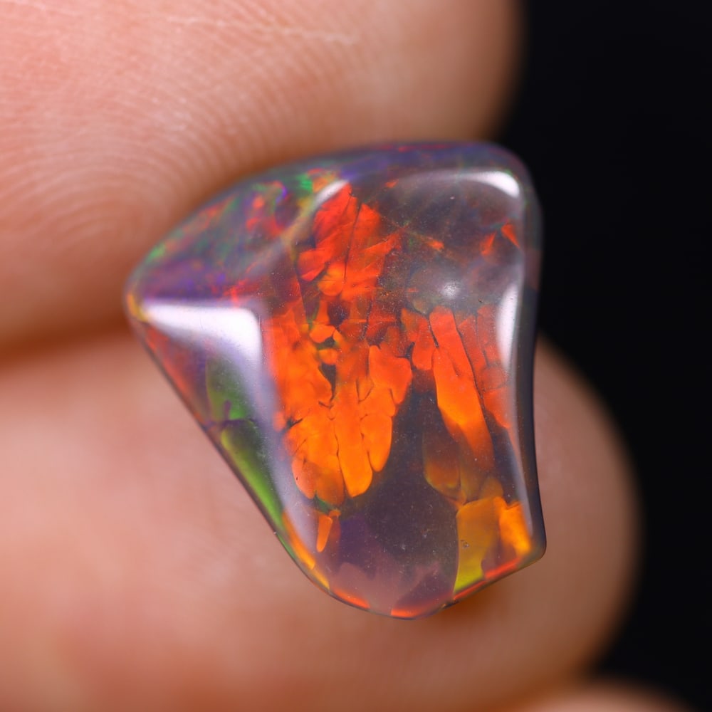 2.15Ct Natural Freeform Black Opal - 13x12x3mm - Polished Rough (1 of 7)