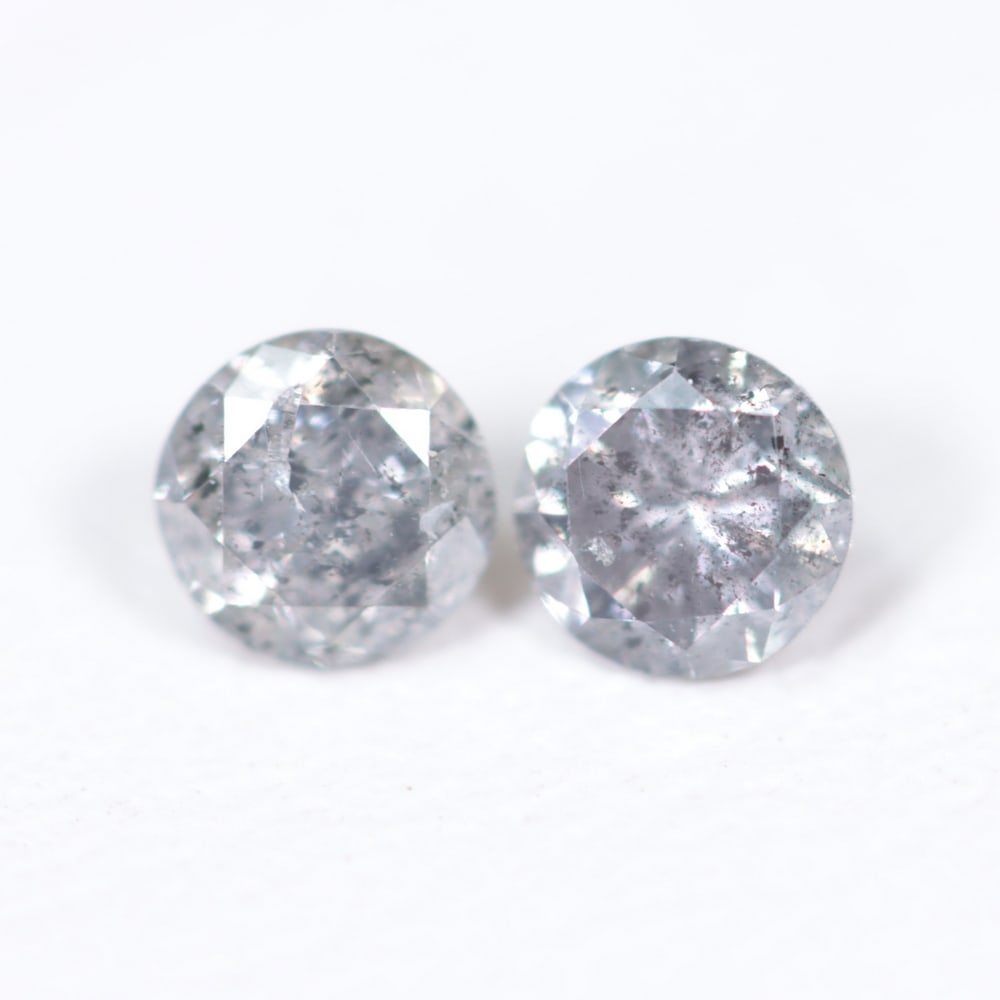 0.47Ct Salt and Pepper Diamond Pair - Polished Faceted: Ksmith Jewels Global Welcome to our auction house, today auction brought to you by Ksmith Jewels Global based in Penang, Malaysia specialize in all kinds of opal and color gemstone both in manufacturi