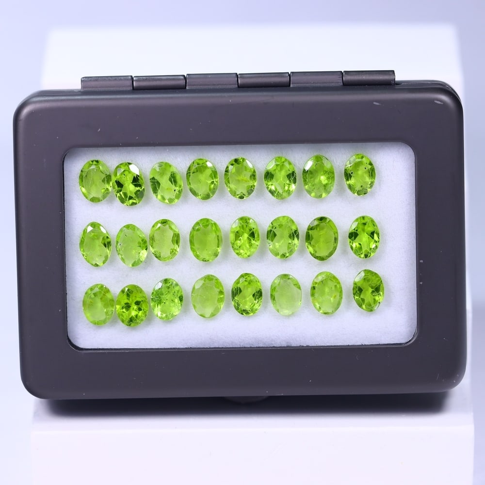 24.26Ct Peridot Lot - Polished Faceted - Oval Faceted: Ksmith Jewels Global Welcome to our auction house, today auction brought to you by Ksmith Jewels Global based in Penang, Malaysia specialize in all kinds of opal and color gemstone both in manufacturi