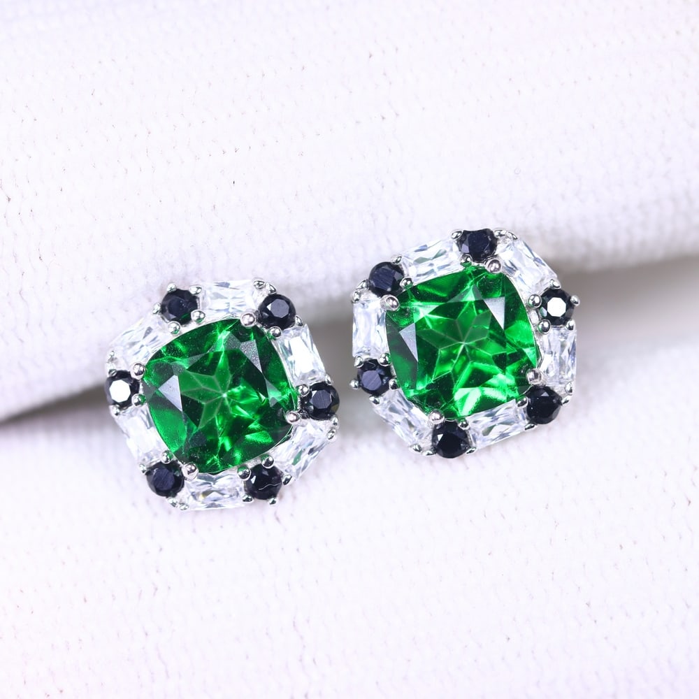 Topaz & Spinel Earrings - 925 Sterling Silver - Plated White Gold: Ksmith Jewels Global Welcome to our auction house, today auction brought to you by Ksmith Jewels Global based in Penang, Malaysia specialize in all kinds of opal and color gemstone both in manufacturi