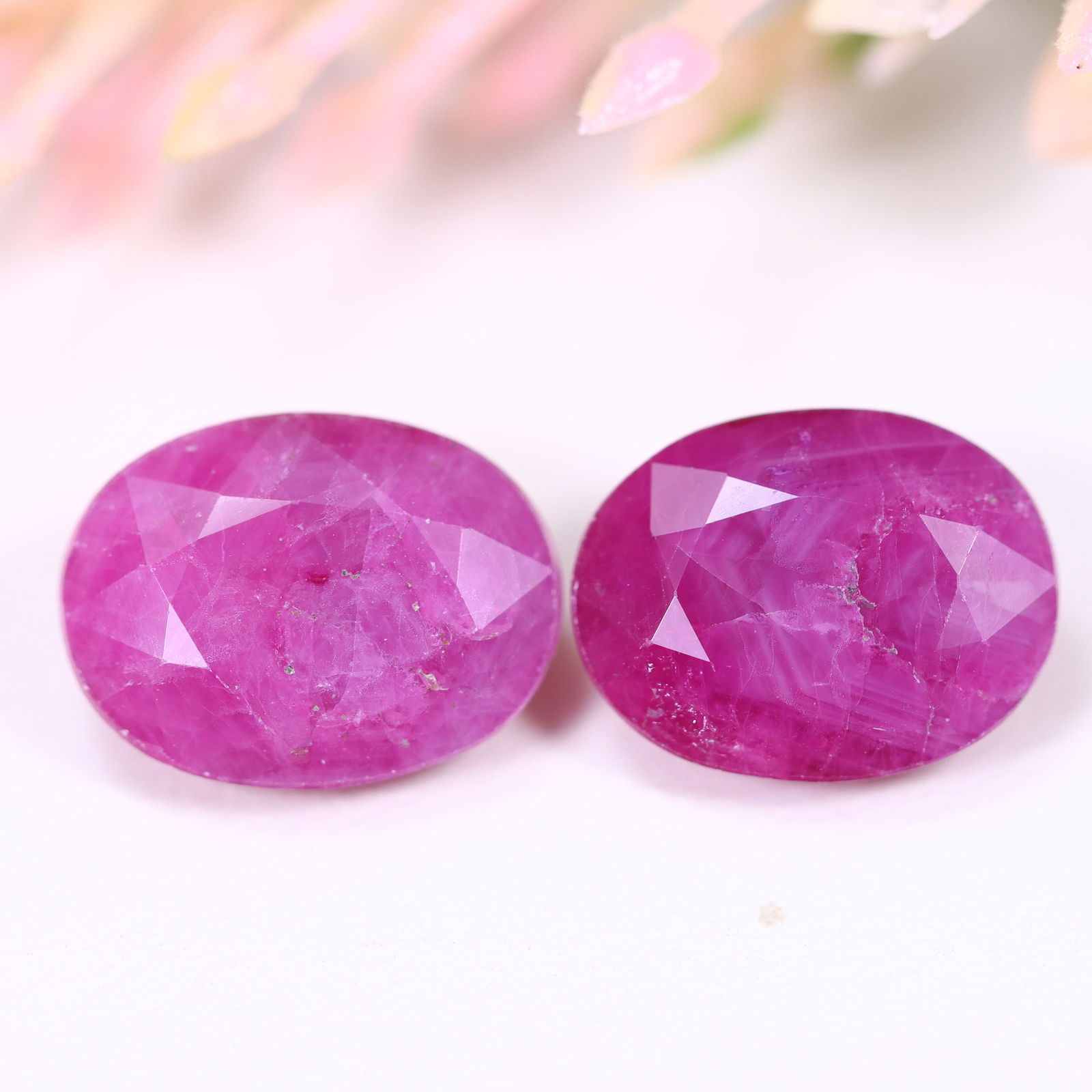 9.84Ct Red Ruby Set - Polished Faceted (1 of 2)