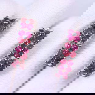 Earrings Ruby - 925 Sterling Silver - Plated 14K White Gold: Ksmith Jewels Global Welcome to our auction house, today auction brought to you by Ksmith Jewels Global based in Penang, Malaysia specialize in all kinds of opal and color gemstone both in