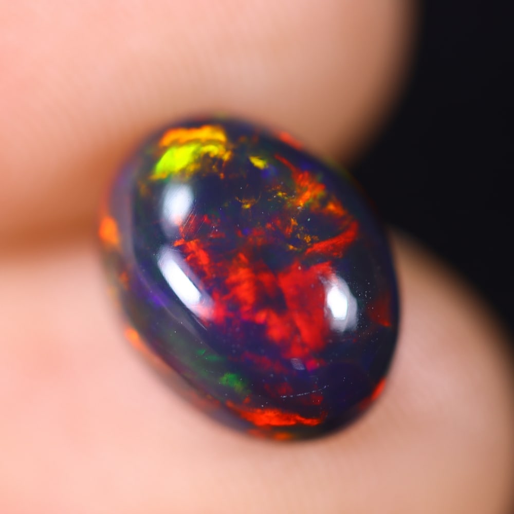*2.16Ct Welo Black Opal Polished - Ethiopian Opal (1 of 7)