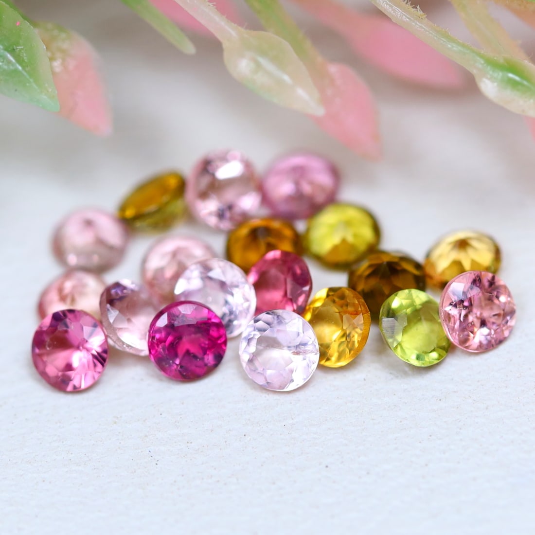 Tourmaline 1.61Ct Round Cut Natural Mozambique Multicolors Tourmaline In Lots: Ksmith Jewels Global Welcome to our auction house, today auction brought to you by Ksmith Jewels Global based in Penang, Malaysia specialize in all kinds of opal and color gemstone both in manufacturi