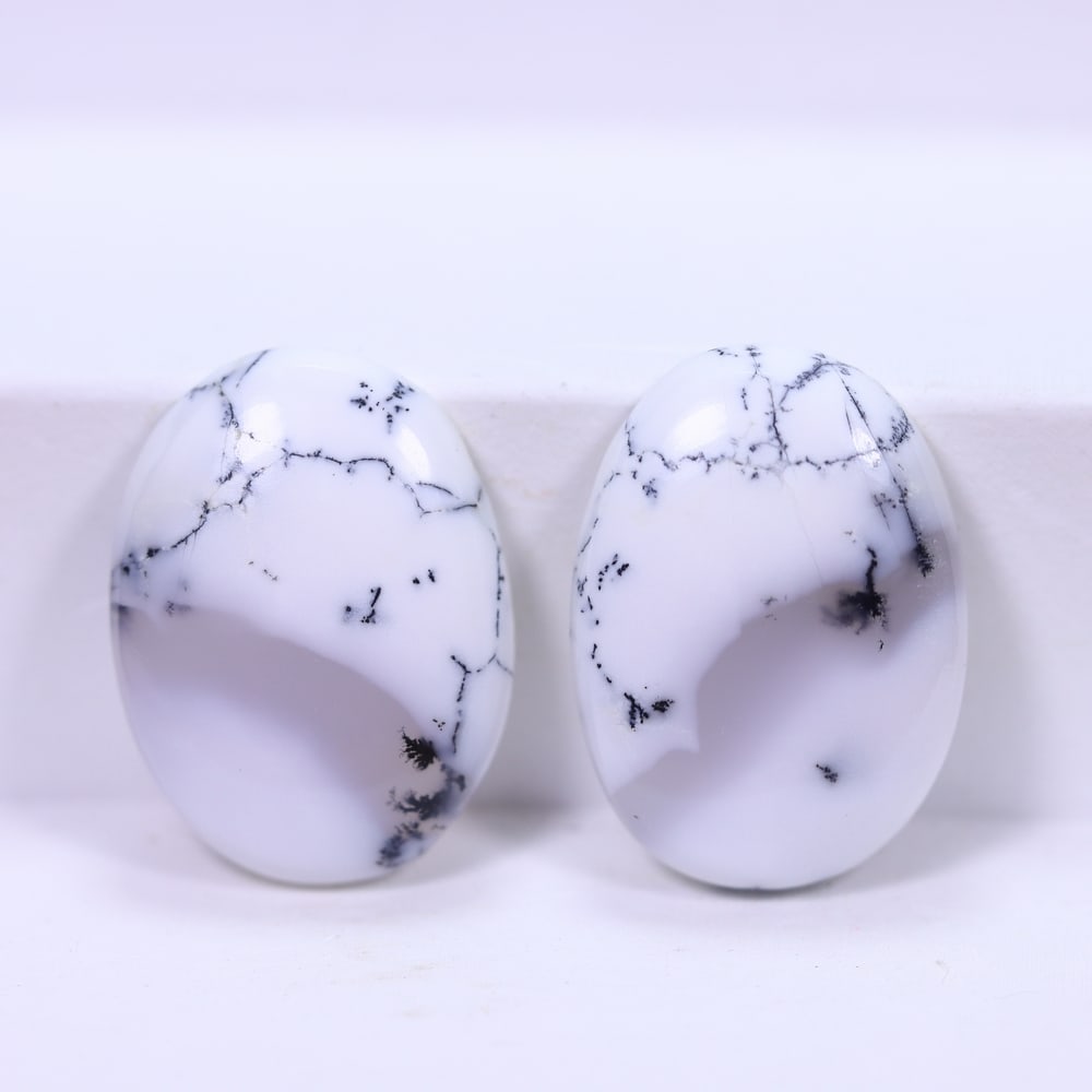 11.68Ct Dendrite Opal Pair - Cabochon Polished (1 of 2)