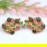 Total Weight 10.55Cts Natural 925 Sterling Silver Green Peridot & Chrome Diopside Earrings