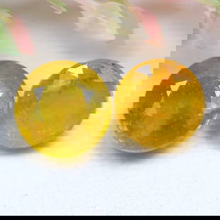 Yellow Sapphire 3.72Ct Natural Round Shape Yellow Sapphire Pair: Ksmith Jewels Global Welcome to our auction house, today auction brought to you by Ksmith Jewels Global based in Penang, Malaysia specialize in all kinds of opal and color gemstone both in manufacturi