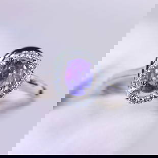 Ring US7 Tanzanite & Simulated CZ - 925 Sterling Silver: Ksmith Jewels Global Welcome to our auction house, today auction brought to you by Ksmith Jewels Global based in Penang, Malaysia specialize in all kinds of opal and color gemstone both in manufacturi