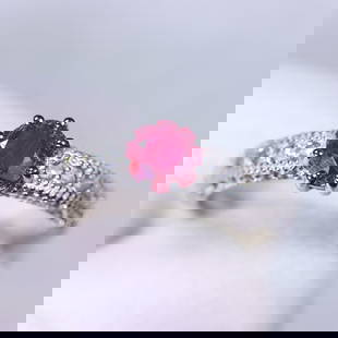 Ring US9 Ruby & Zircon - 925 Sterling Silver - White Gold Plated: Ksmith Jewels Global Welcome to our auction house, today auction brought to you by Ksmith Jewels Global based in Penang, Malaysia specialize in all kinds of opal and color gemstone both in manufacturi