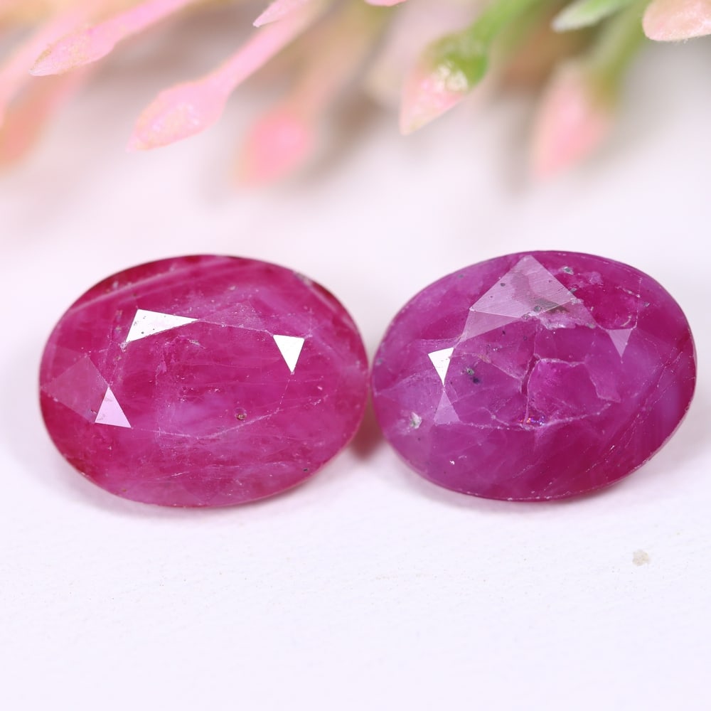 9.43Ct Red Ruby Set - Polished Faceted (1 of 2)