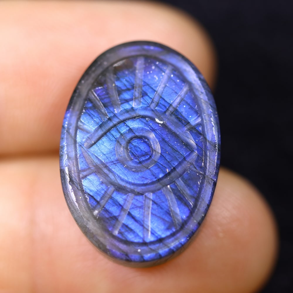 16.99cts Labradorite Evil Eye - Carving (1 of 3)
