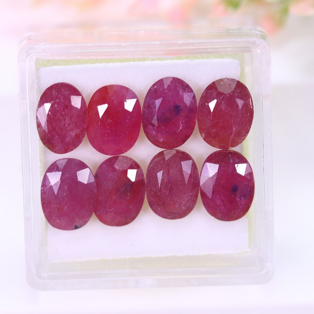*10.29Ct Red Ruby Set - Polished Faceted (1 of 2)