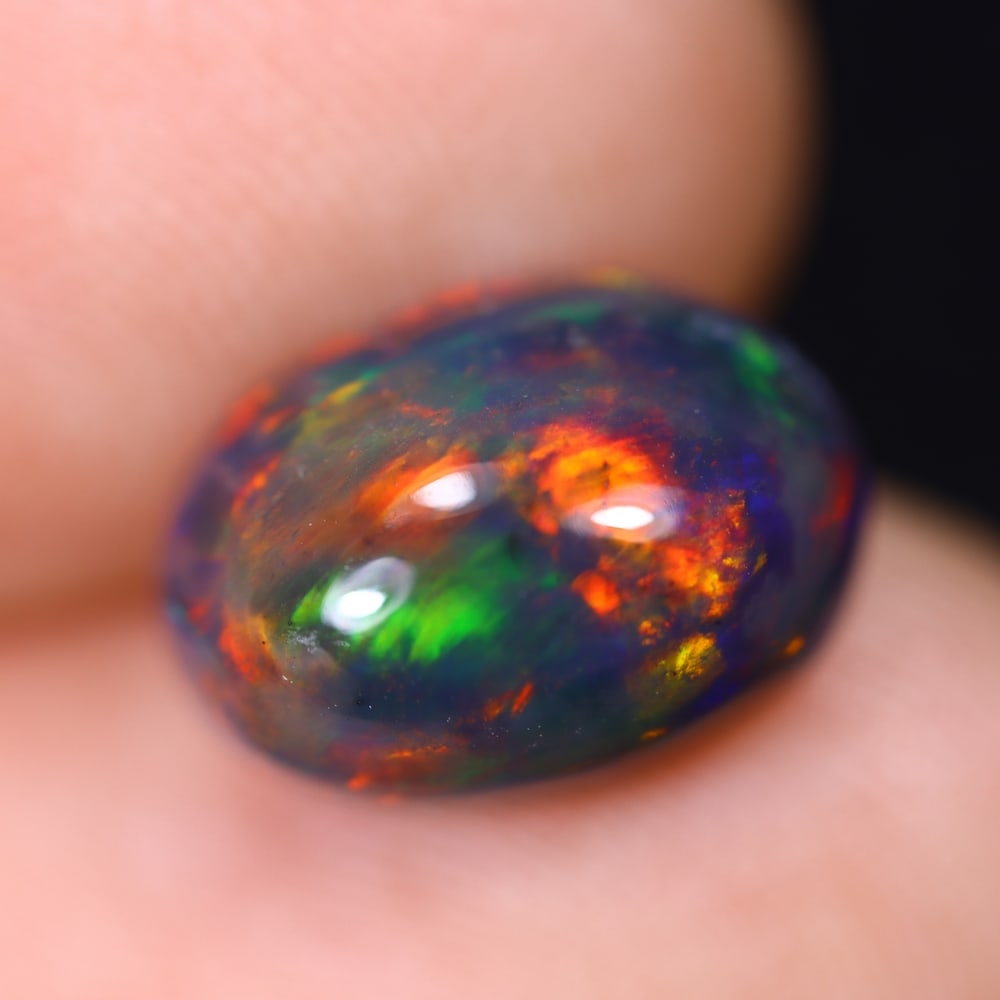 2.19Ct Welo Black Opal Polished - Ethiopian Opal (1 of 6)