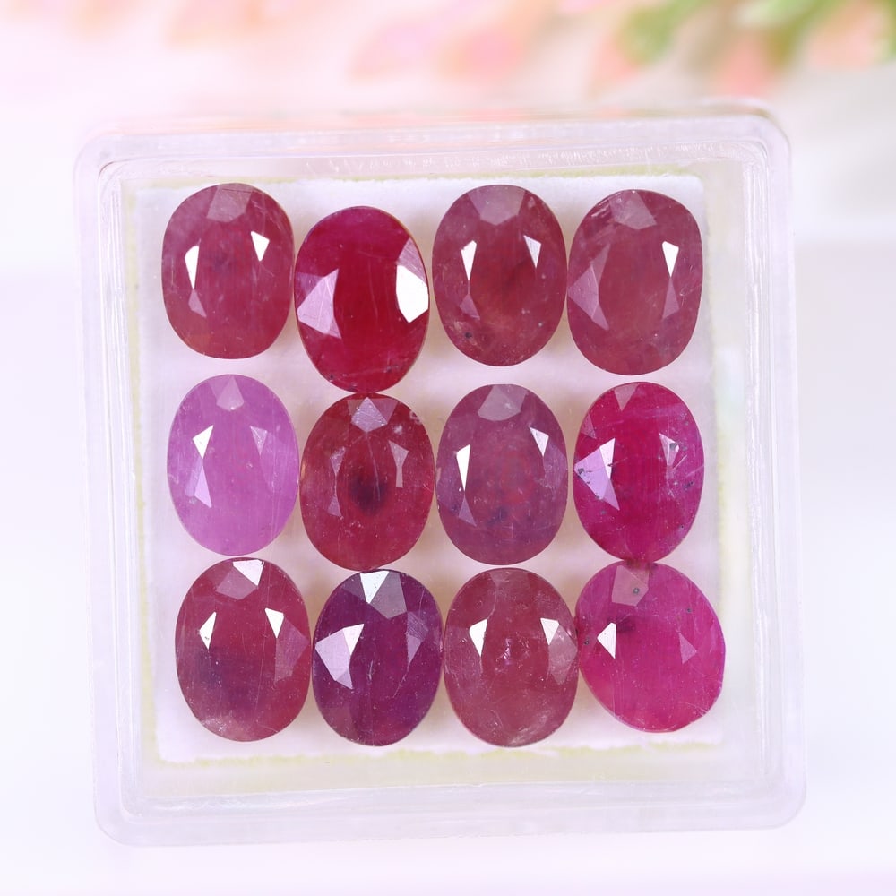 *12.78Ct Red Ruby Set - Polished Faceted (1 of 2)