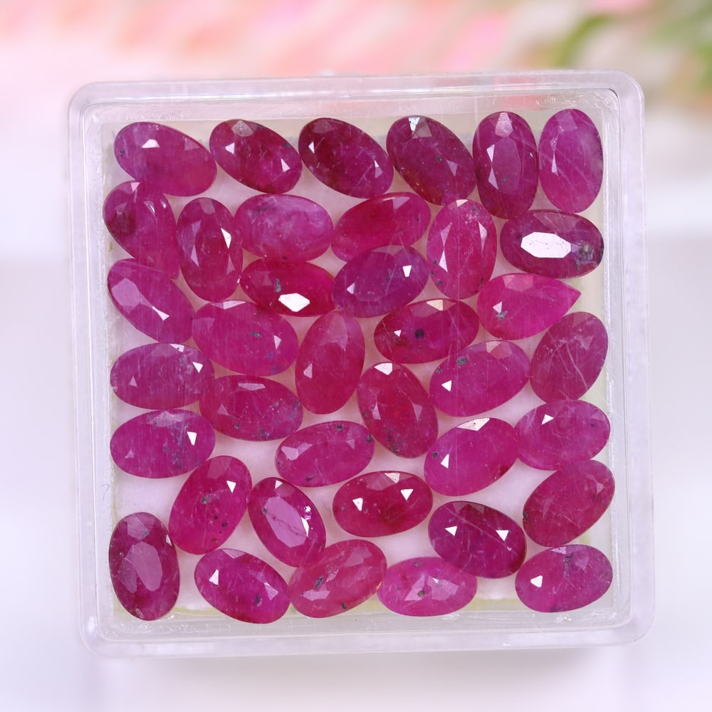 12.04Ct Red Ruby Set - Polished Faceted (1 of 2)