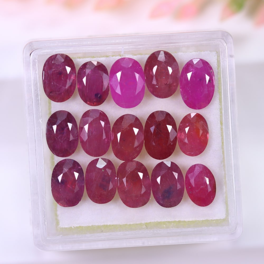 *10.56Ct Red Ruby Set - Polished Faceted (1 of 2)