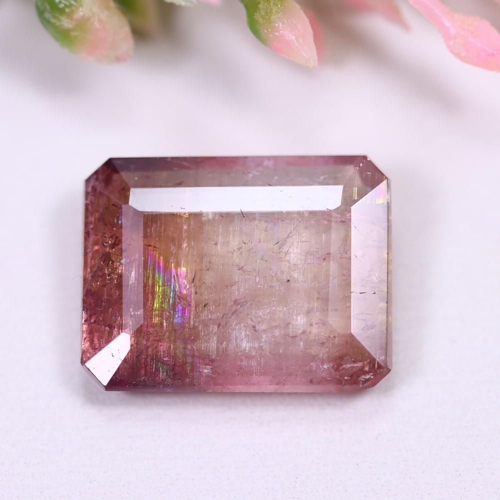 7.70cts Natural Watermelon Tourmaline - Bi-Colour Faceted Cut (1 of 3)