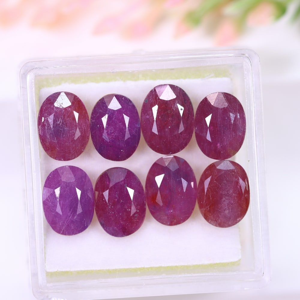 *13.86Ct Red Ruby Set - Polished Faceted (1 of 2)