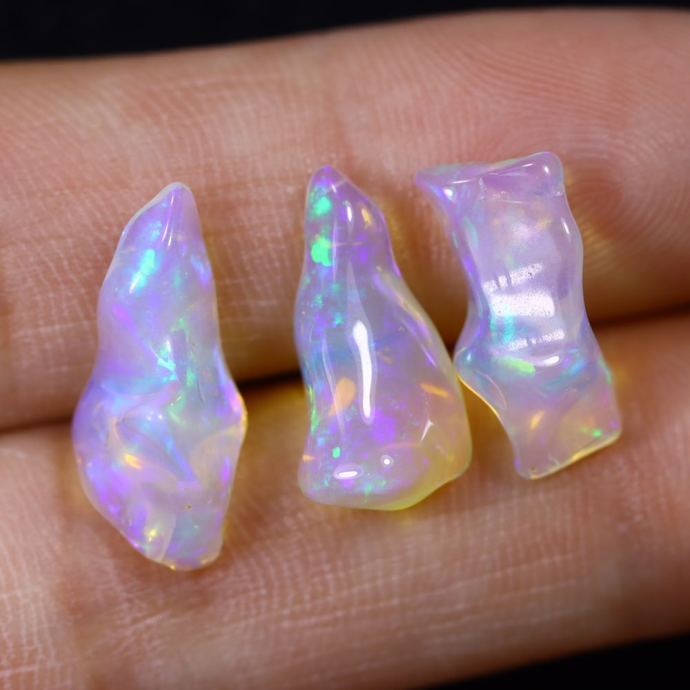 7.89Ct Welo Opal Freeform Polished Set - Ethiopian Opal (1 of 3)