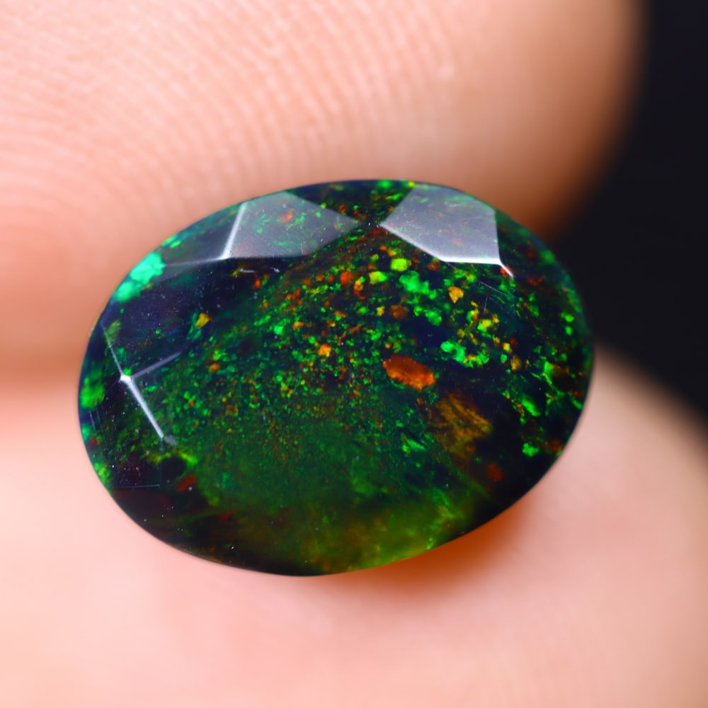2.53Ct Welo Black Opal Faceted Polished - Ethiopian Opal (1 of 6)