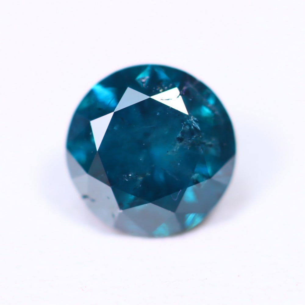 0.53ct Peacock Blue Diamond 5.0mm - Natural Diamond, Loose Diamond (1 of 2)