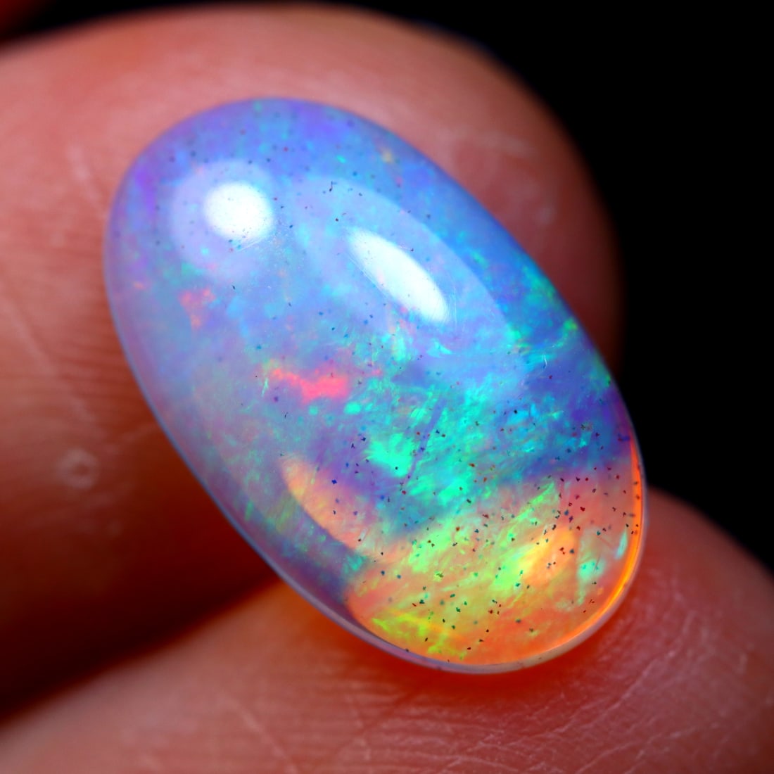 1.99Ct Natural Flashy Rainbow Ethiopian Welo Opal - Ethiopian Opal - Oval Cabochon (AOI5962) (1 of 4)