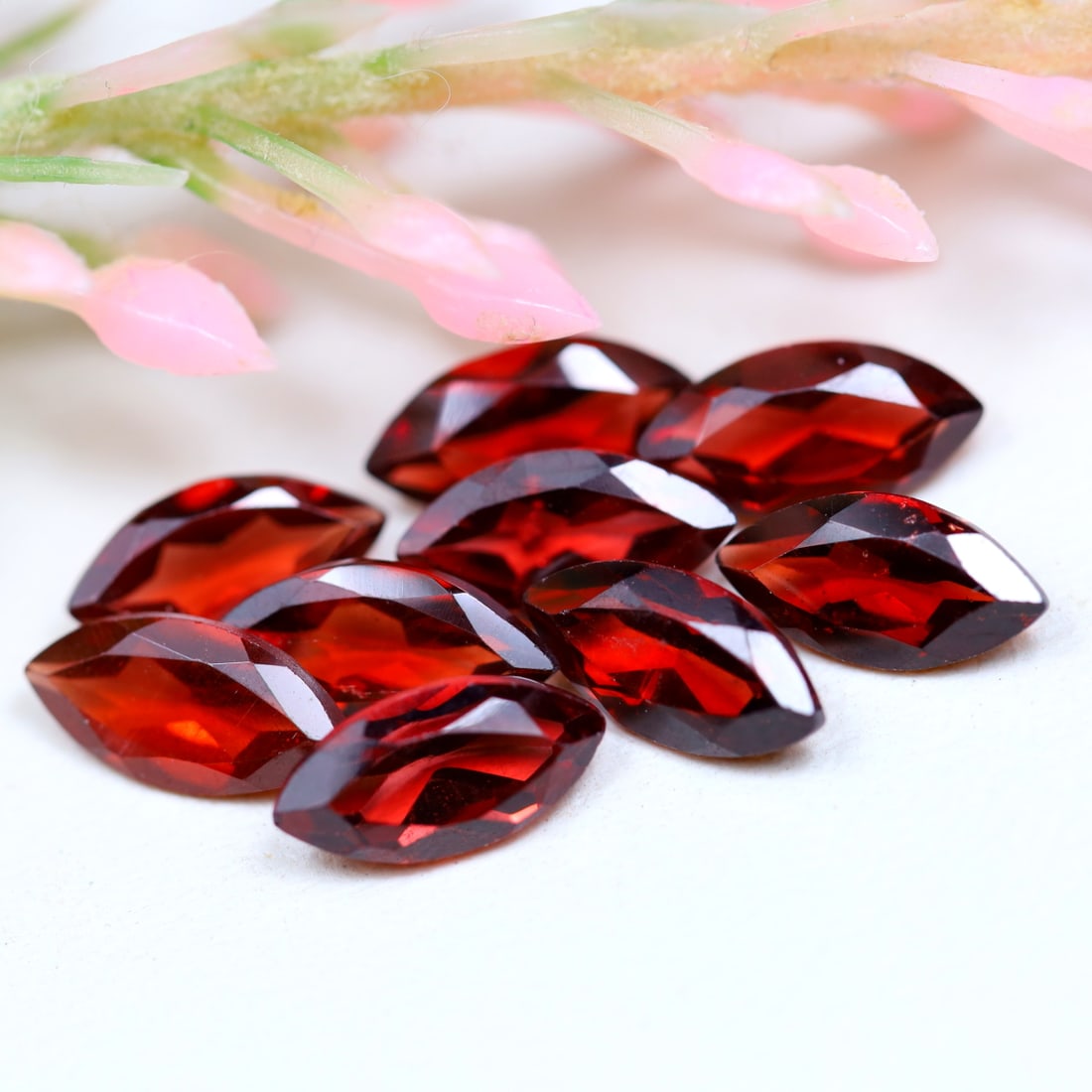 6.20Ct Natural Unheated Red Garnet Lot - Ceylon Gemstone - Marquise Faceted: Ksmith Jewels Global Welcome to our auction house, today auction brought to you by Ksmith Jewels Global based in Penang, Malaysia specialize in all kinds of opal and color gemstone both in manufacturi