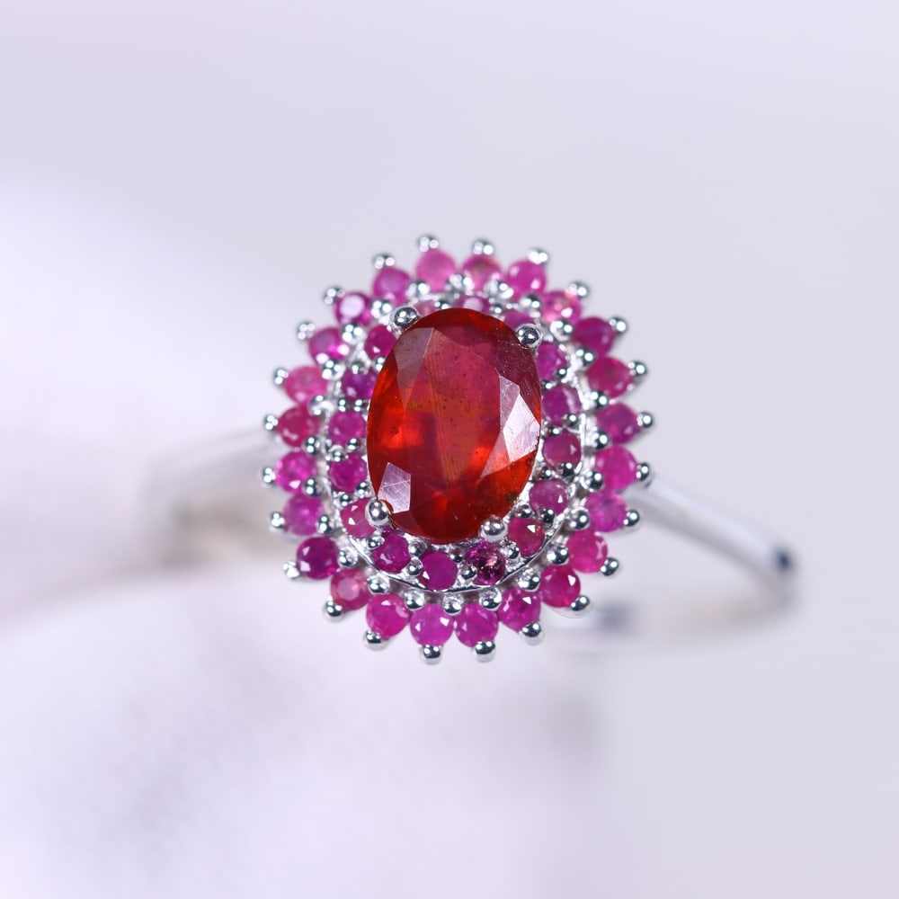 Ring US8 Ruby - 925 Sterling Silver (1 of 3)