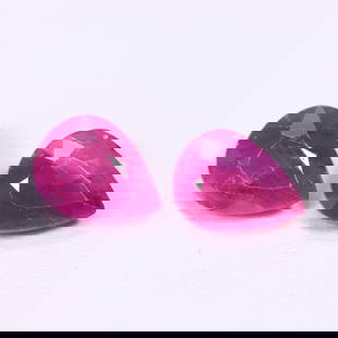 3.94Ct Red Ruby Pair - Polished Faceted: Ksmith Jewels Global Welcome to our auction house, today auction brought to you by Ksmith Jewels Global based in Penang, Malaysia specialize in all kinds of opal and color gemstone both in manufacturi