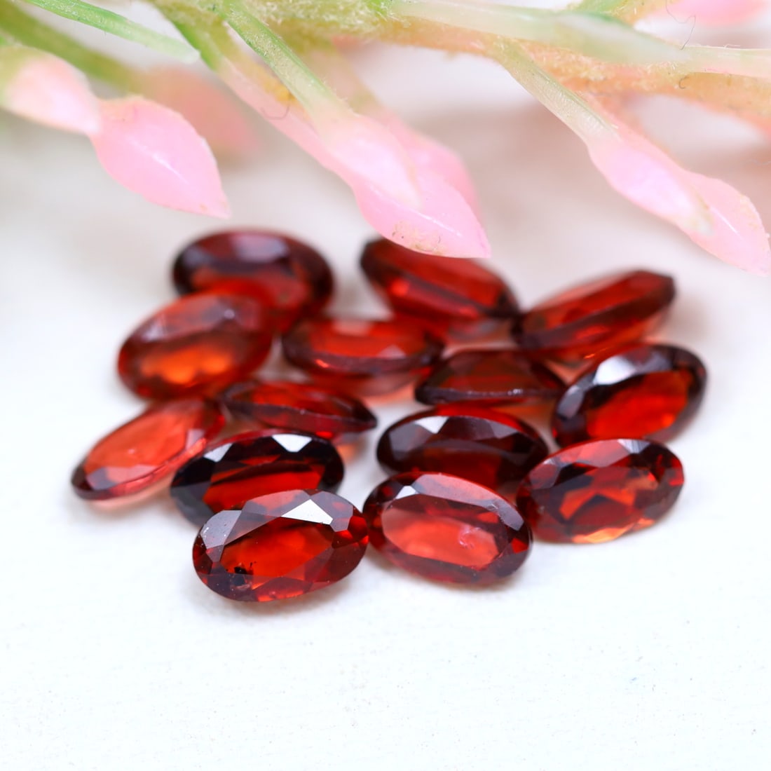 4.20Ct Natural Orange Red Garnet Lot Oval Faceted for Jewelry Making: Ksmith Jewels Global Welcome to our auction house, today auction brought to you by Ksmith Jewels Global based in Penang, Malaysia specialize in all kinds of opal and color gemstone both in manufacturi