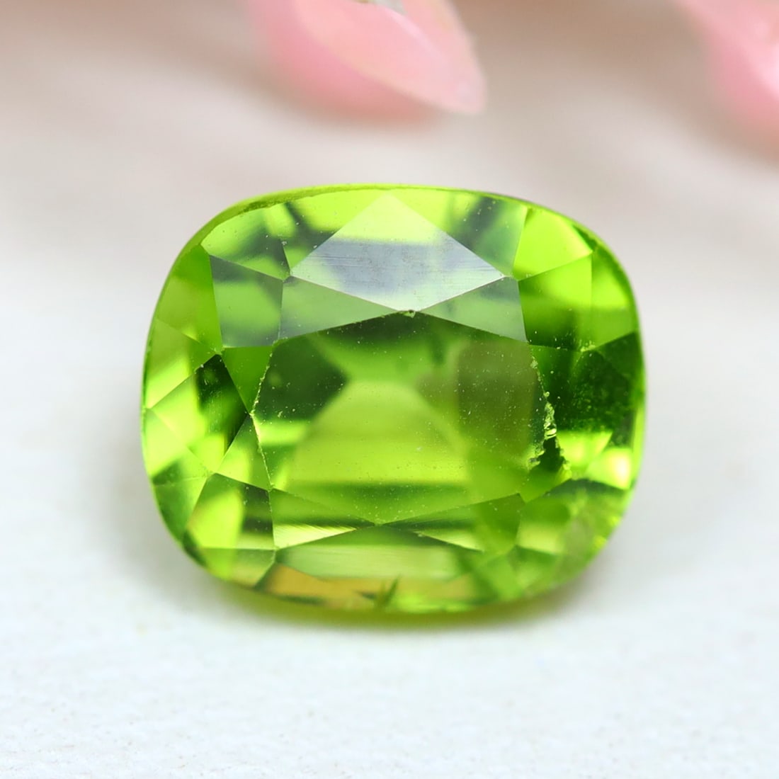 2.24Ct Natural Green Peridot Gemstone - Pakistan Gemstone - Cushion Cut Gemstone (1 of 2)