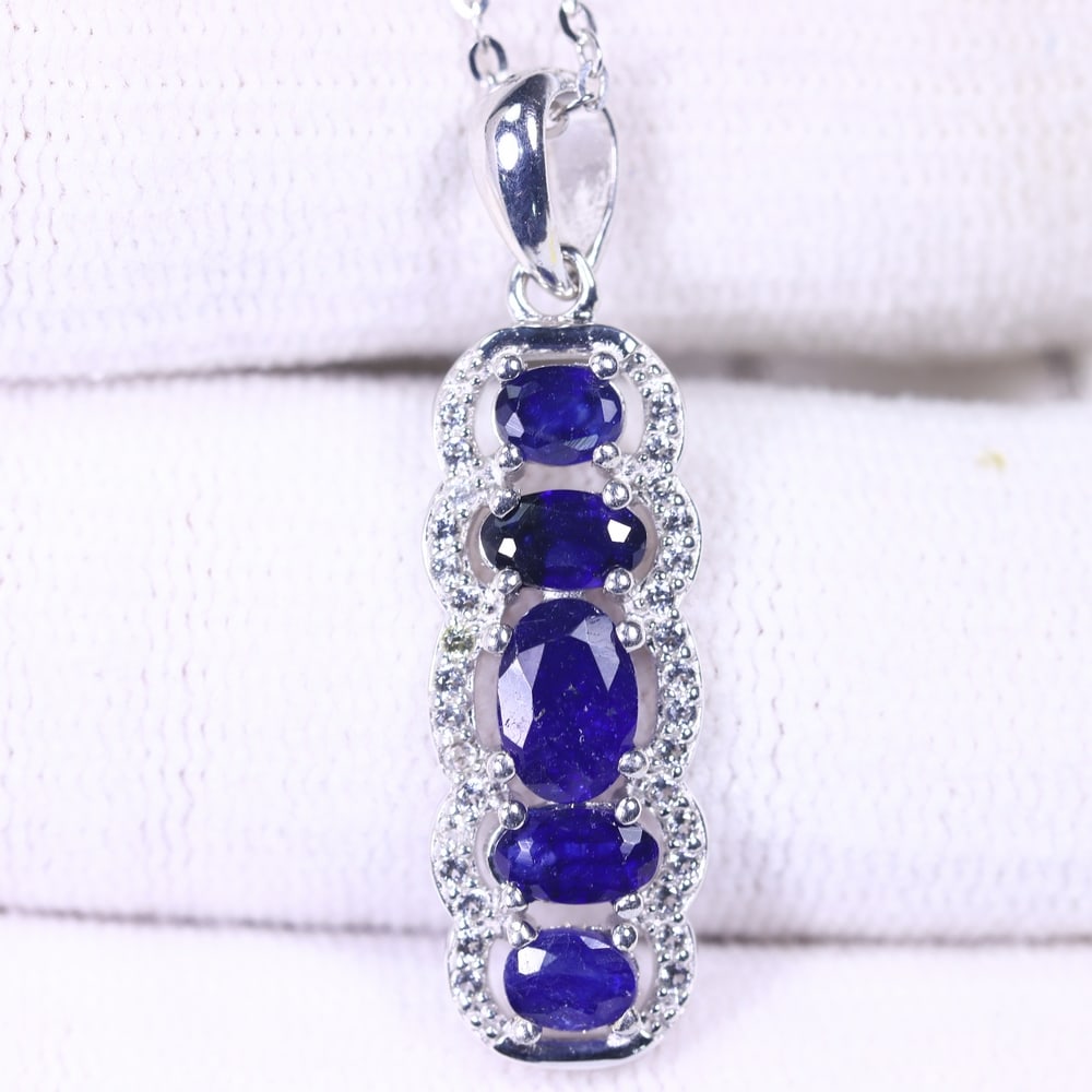 Necklace 18inches Sapphire & White Topaz - 925 Sterling Silver: Ksmith Jewels Global Welcome to our auction house, today auction brought to you by Ksmith Jewels Global based in Penang, Malaysia specialize in all kinds of opal and color gemstone both in manufacturi