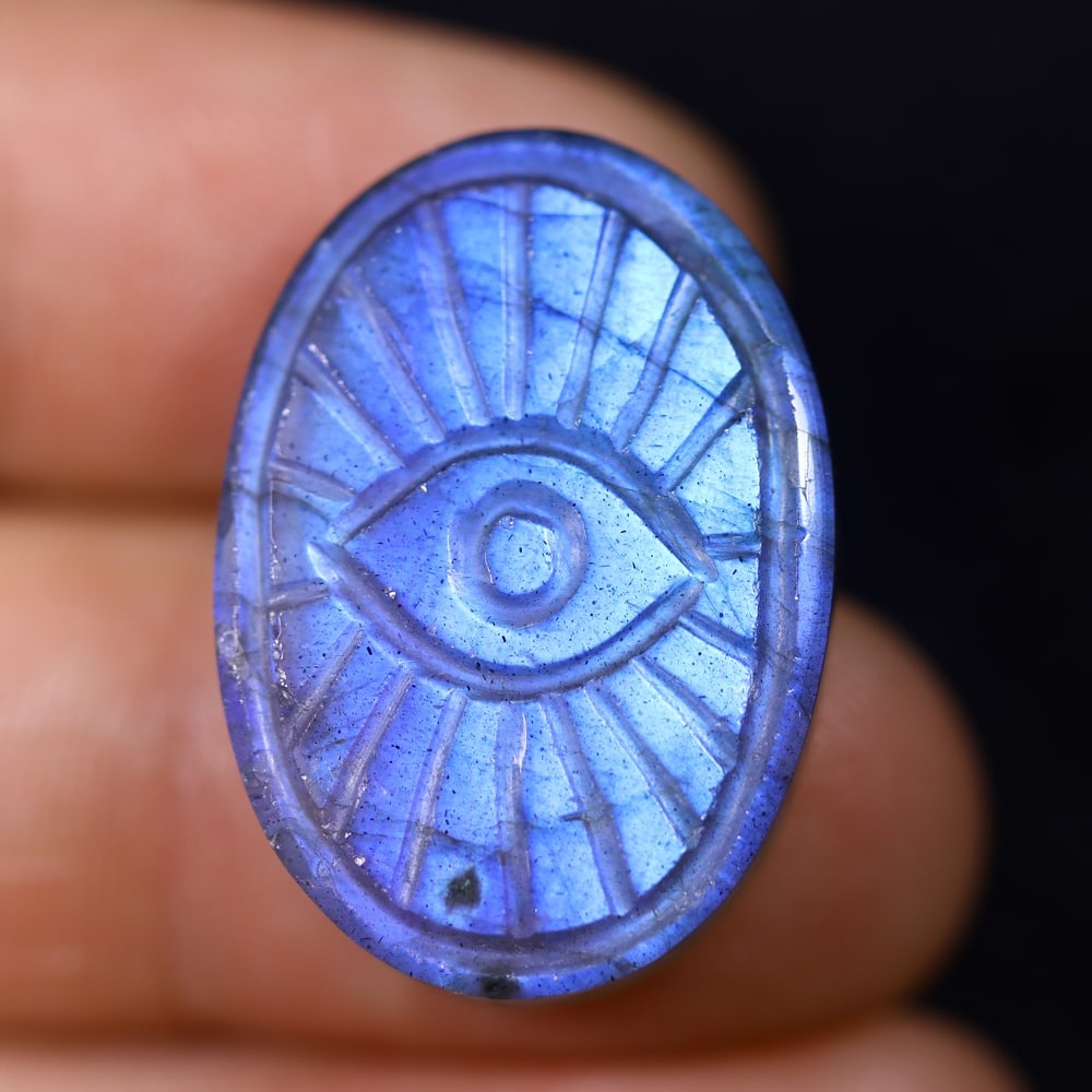 24.50cts Labradorite Evil Eye - Carving (1 of 3)