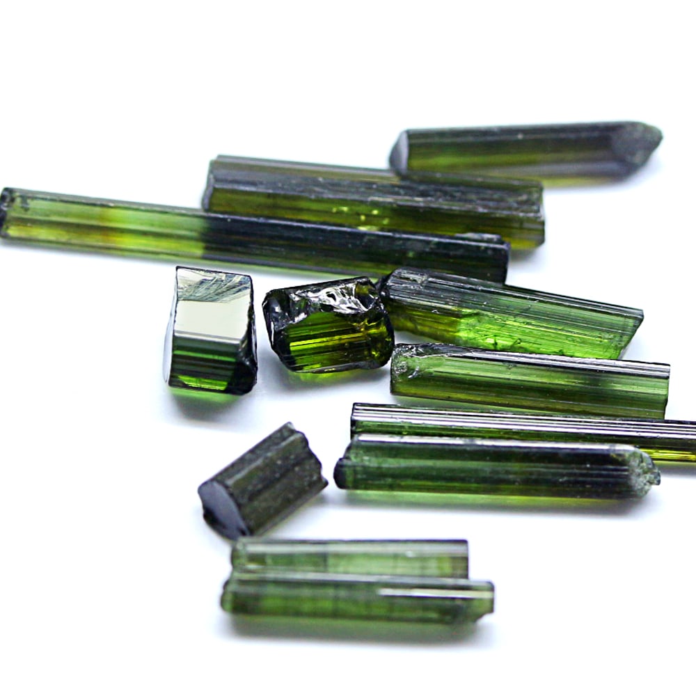 Tourmaline 12.15Ct Natural Unheated Tourmaline Green Color Rough Nigeria Mine LOT (1 of 2)