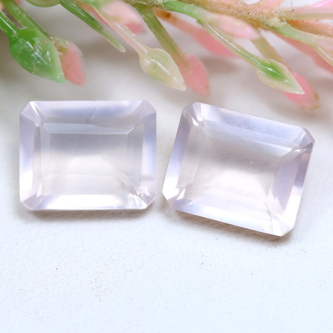 Rose Quartz 6.45Ct Rectangle Cut Natural Pinkish Rose Quartz Lot: Ksmith Jewels Global Welcome to our auction house, today auction brought to you by Ksmith Jewels Global based in Penang, Malaysia specialize in all kinds of opal and color gemstone both in manufacturi