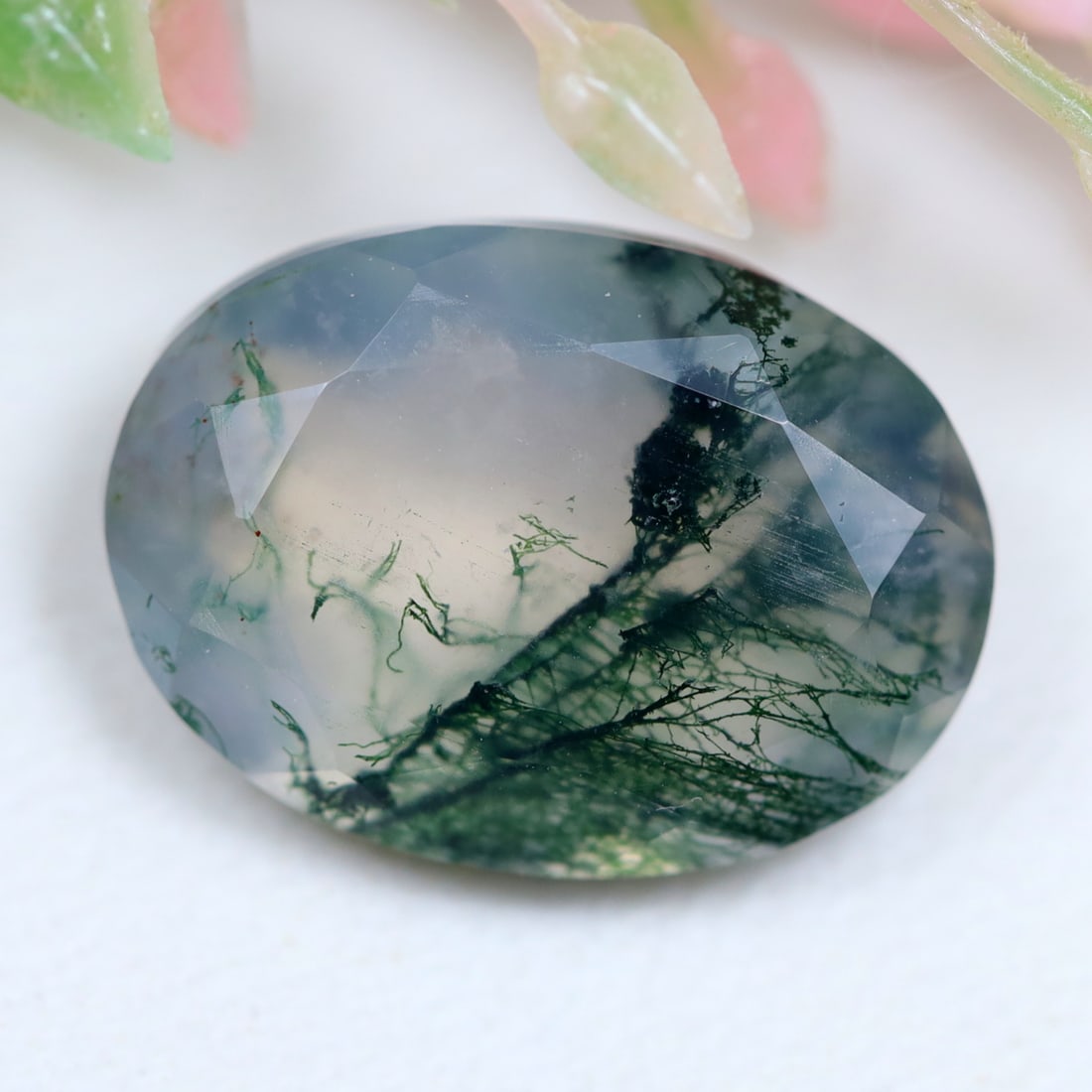5.11Ct Natural Green Moss Agate - India Gemstone - Oval Faceted: Ksmith Jewels Global Welcome to our auction house, today auction brought to you by Ksmith Jewels Global based in Penang, Malaysia specialize in all kinds of opal and color gemstone both in manufacturi