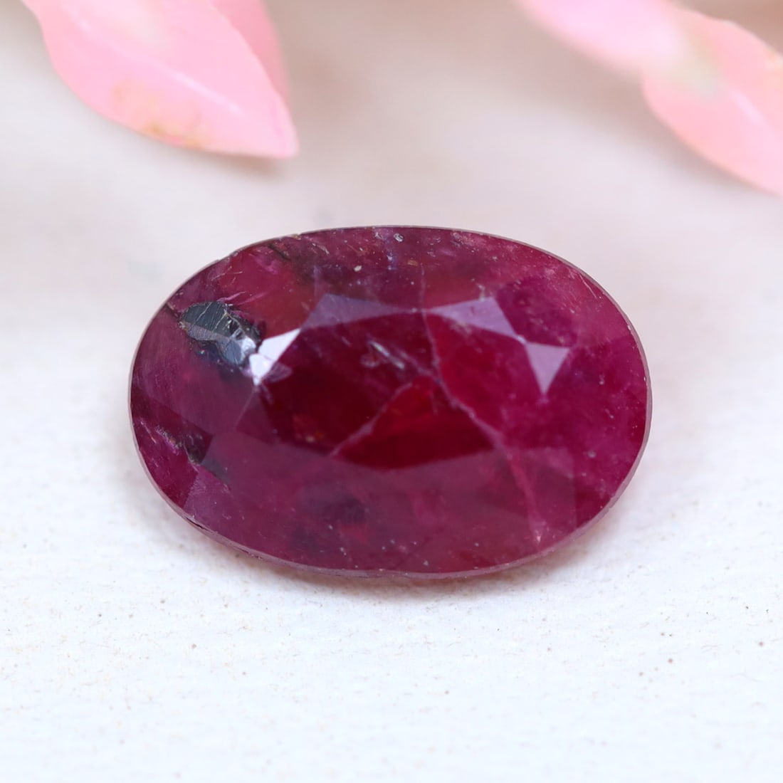 1.14Ct Natural Winza Heated Ruby Pinkish Red Oval Cut for Jewelry Making (1 of 2)