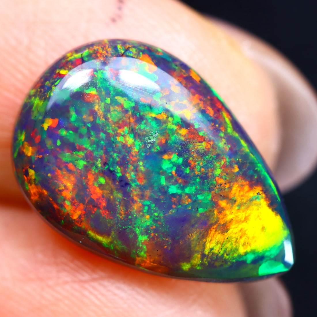 2.73Ct Natural Ethiopian Welo Smoked Opal - Ethiopian Opal - Pear Cabochon: Ksmith Jewels Global Welcome to our auction house, today auction brought to you by Ksmith Jewels Global based in Penang, Malaysia specialize in all kinds of opal and color gemstone both in manufacturi